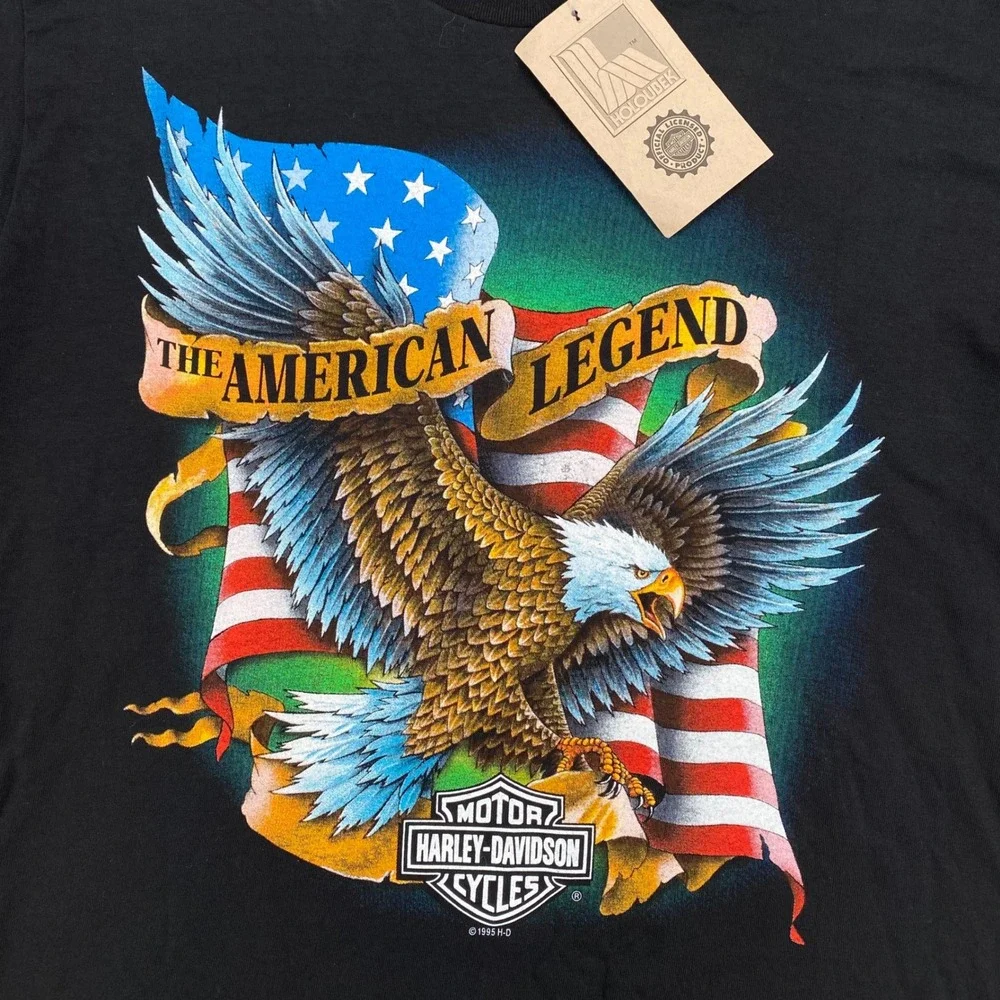 Vintage 1995 Harley-Davidson Tokyo Japan American Legend Eagle T-Shirt Black XL